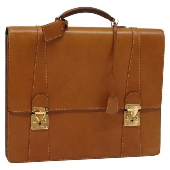 LOUIS VUITTON Nomad leather Selbit Business Bag Beige LV Auth - Picture 1 of 16